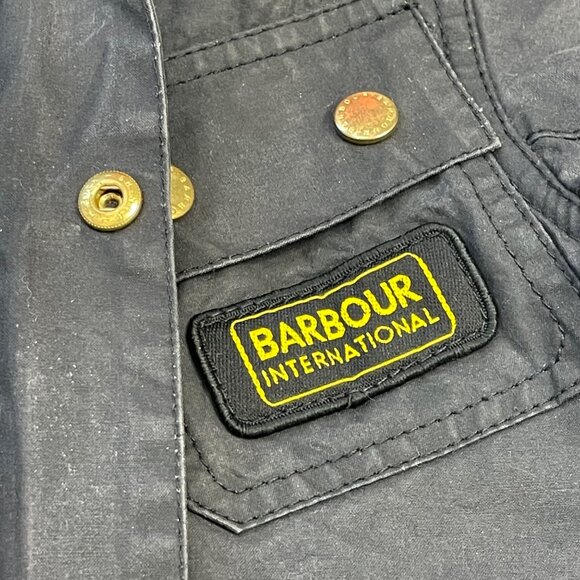 Barbour International Original Waxed Jacket Unisex Kids Size Small (6-7) Black - Picture 12 of 15